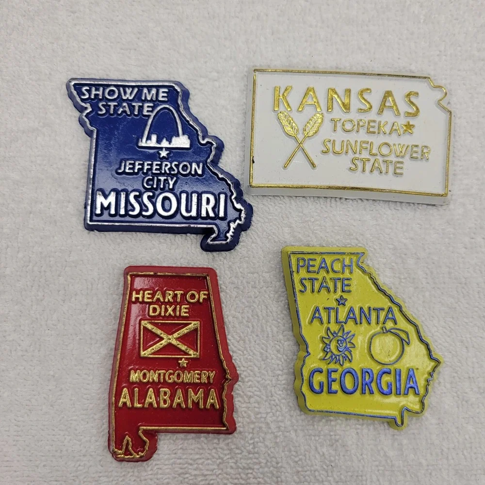 20 US State Vintage Refrigerator Rubber Die Cut Magnets‎